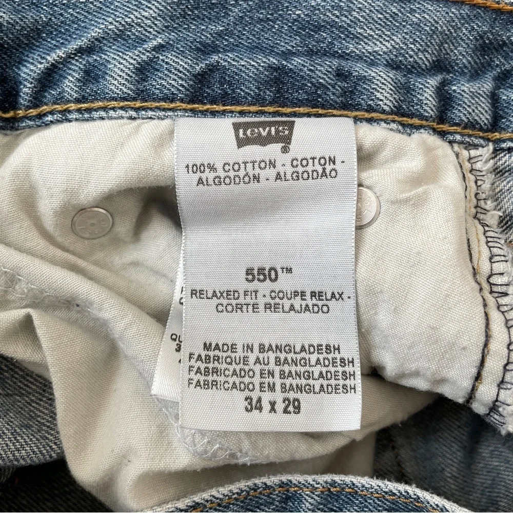 Levi's 550™ Relaxed Fit Straight Leg Baggy Medium Stonewash Jeans, Size 34 29